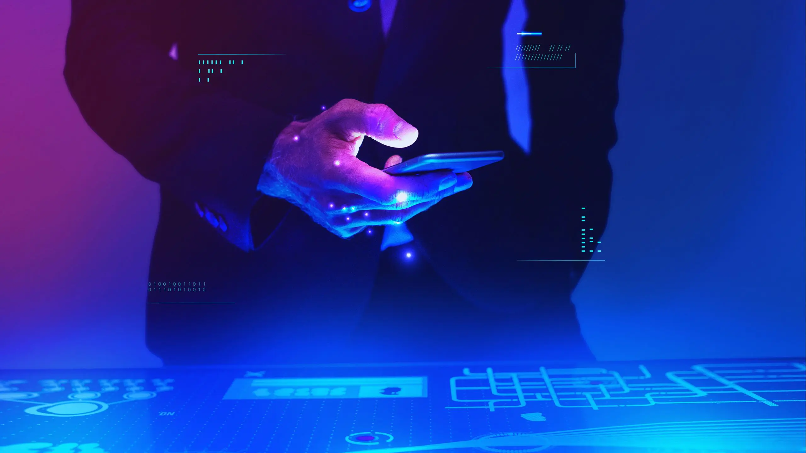 man on the phone using internet provided by SD-WAN